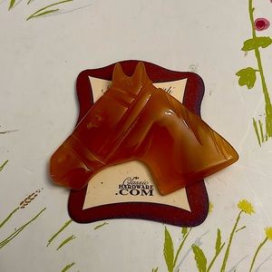 Classic hardware reproduction, Bakelite Butterscotch Horse brooch